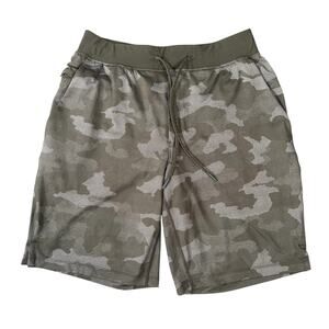 Lululemon T.H.E. Shorts 9" Linerless Mesh Camo Max Dark Olive Men's Size M